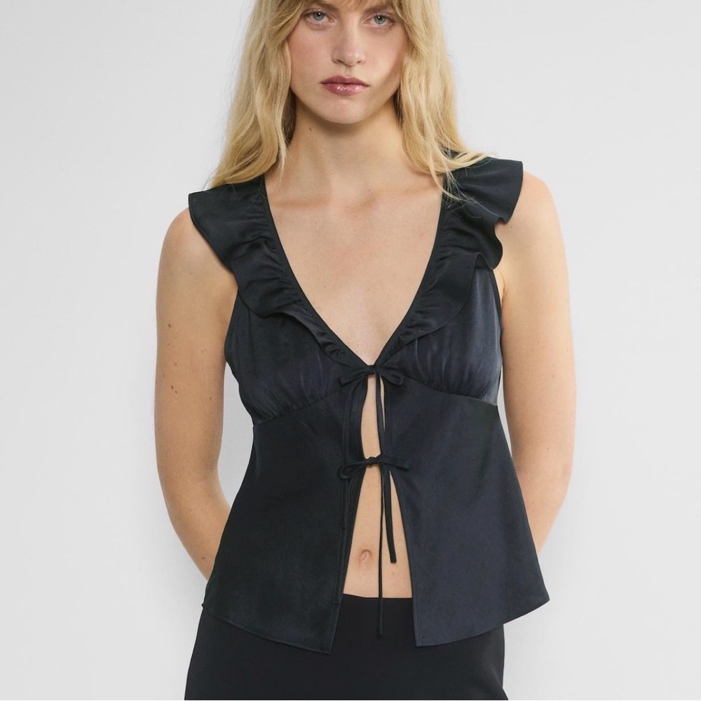 Aritzia Wilfred Black Tonka Blouse
